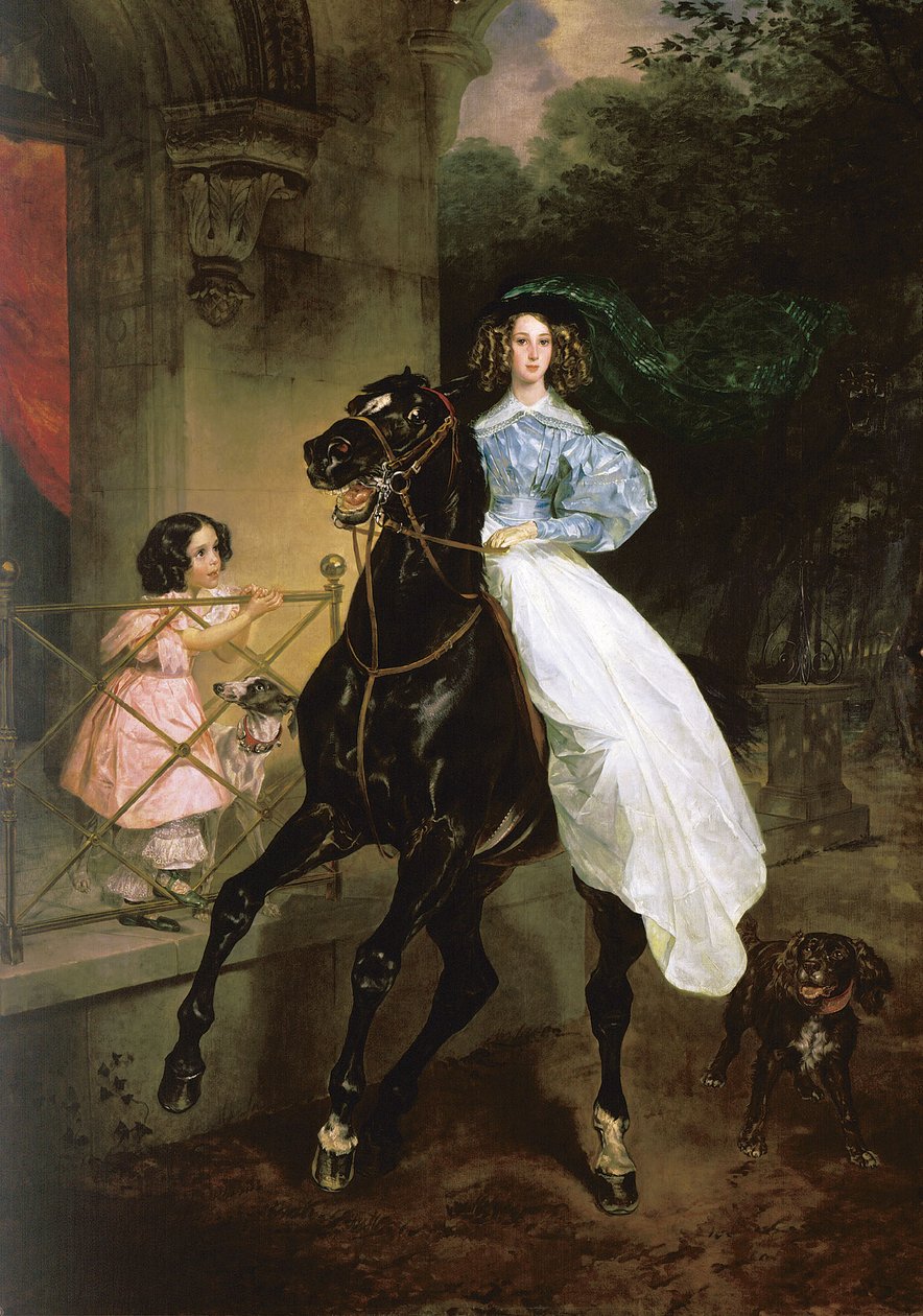 Russisch: "Horsewoman" Paardenvrouw door Karl Bryullov