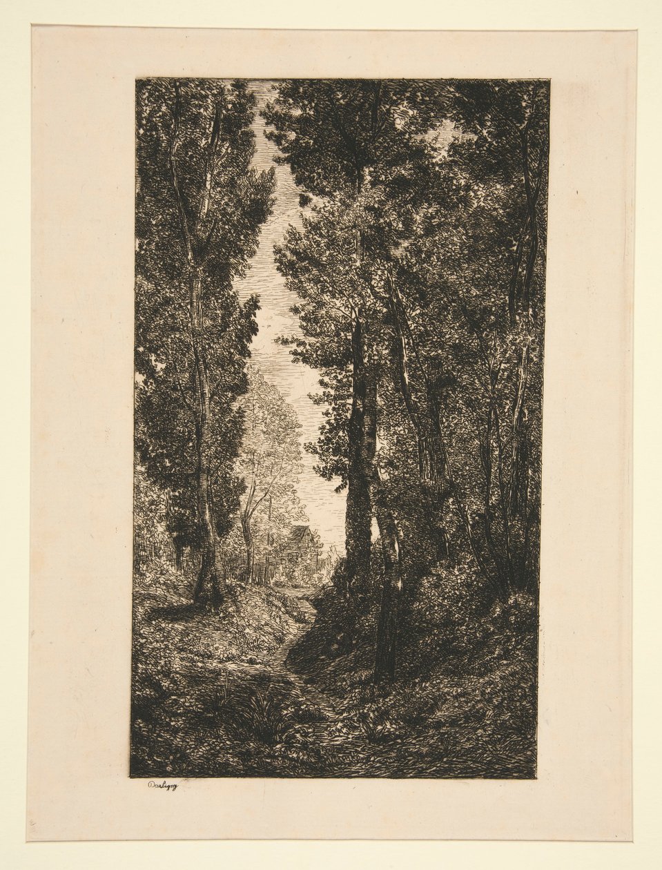 Stijgende weg in Auvers door Karl Daubigny