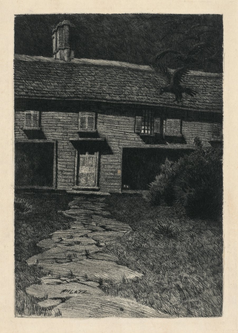 Het heksenhuis in Salem door Karl Friedrich Wilhelm Mielatz