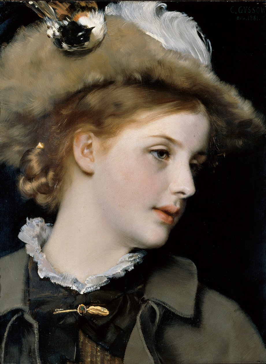Damesportret door Karl Gussow