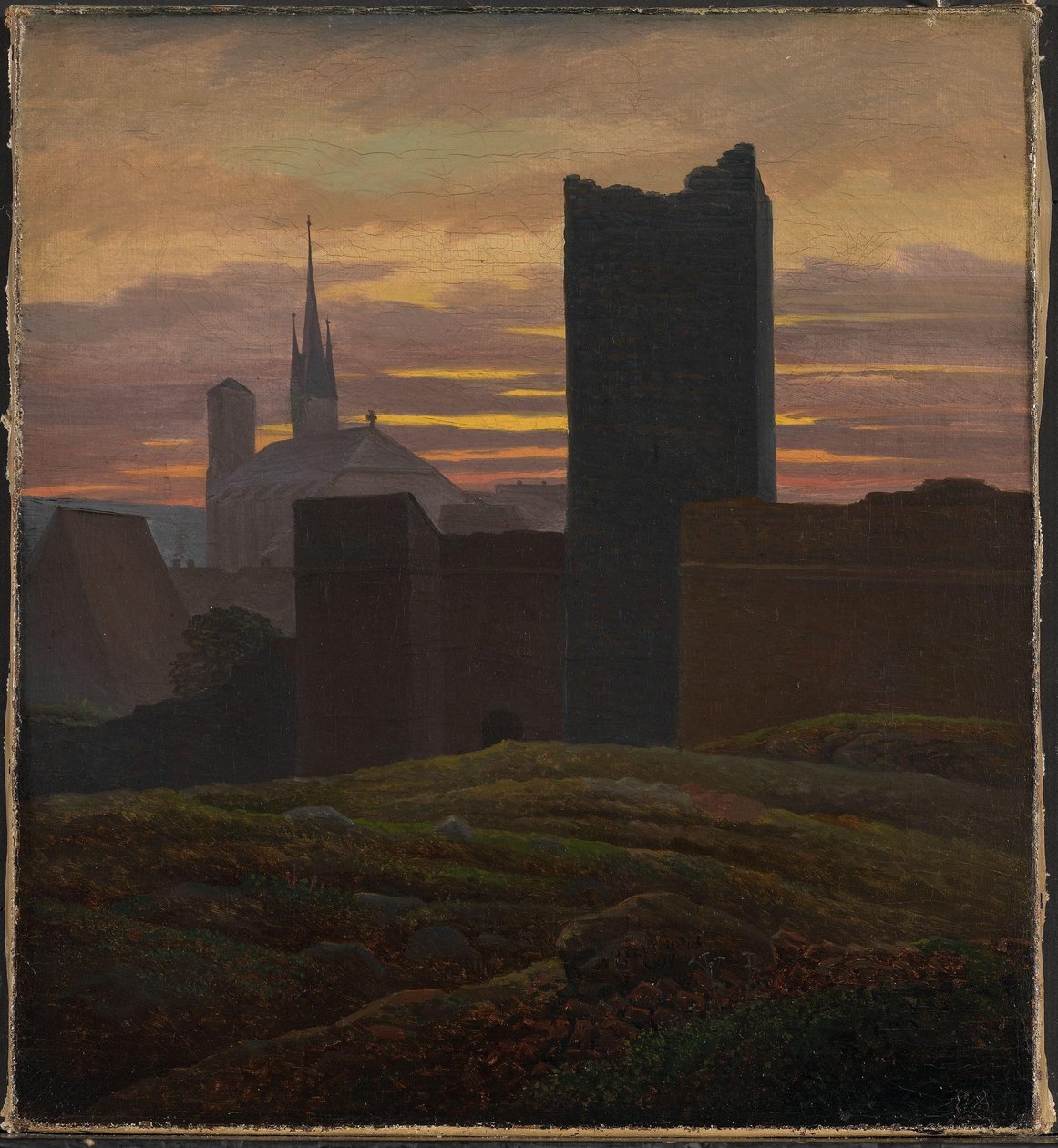 Het keizerlijk kasteel, Eger door Karl Gustav Carus