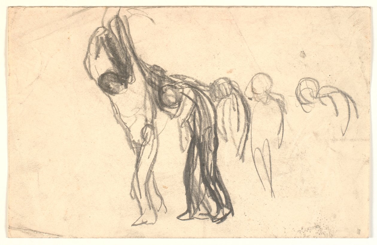 Compositieschets: enkele mensen dragen een dode? door Karl Isakson