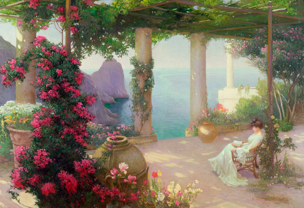 Het terras, Capri door Karl Maria Schuster