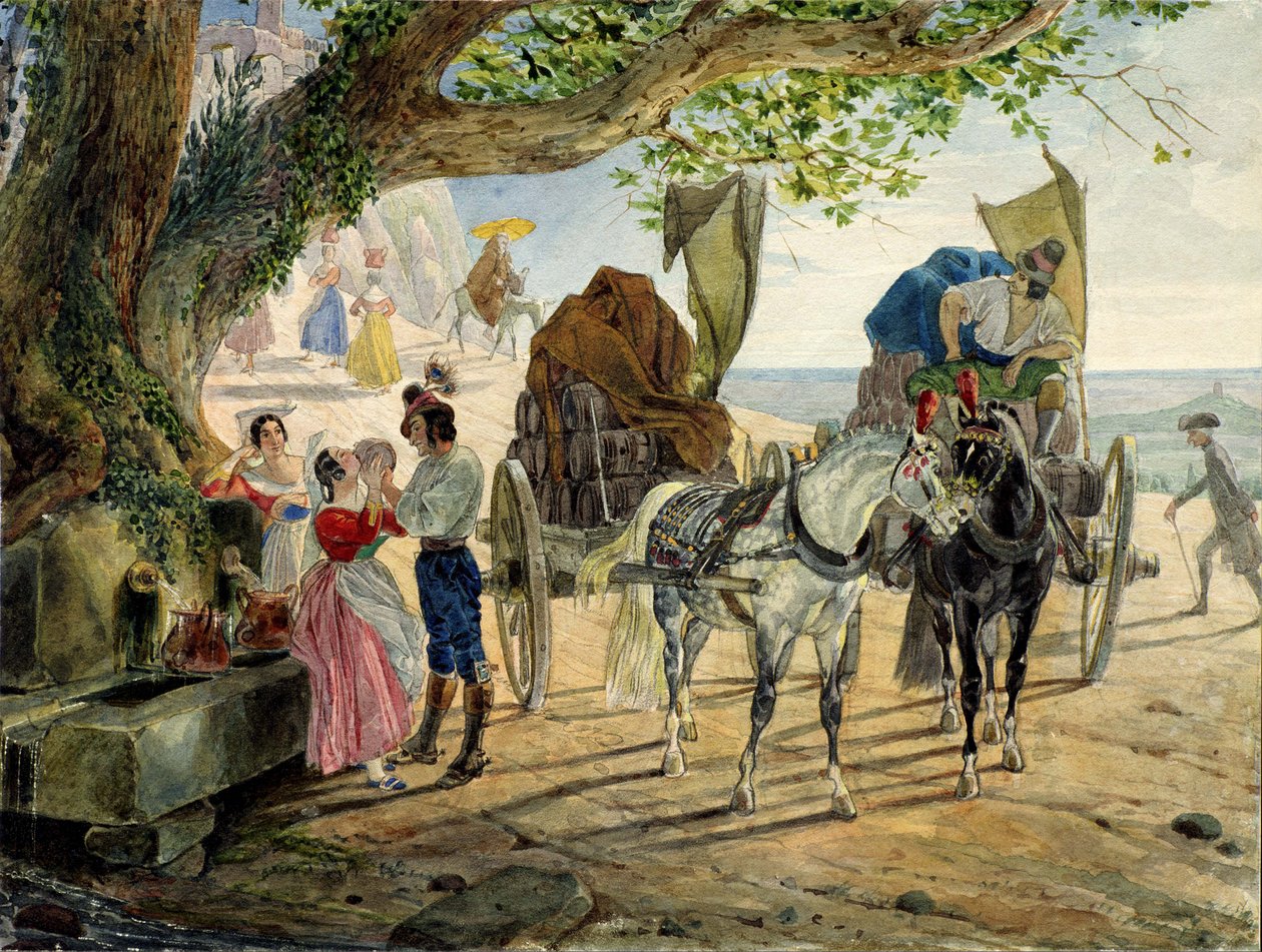 Feest in Albano, 1830-1833 door Karl Pavlovich Bryullov