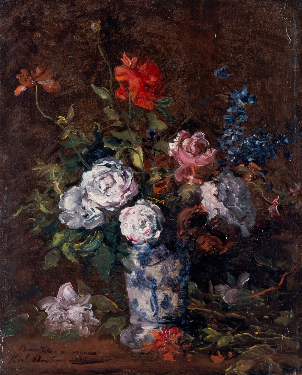 Bos bloemen door Karl Pierre Daubigny