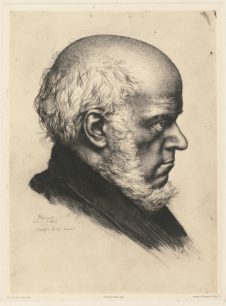 Adolph Menzel door Karl Stauffer Bern