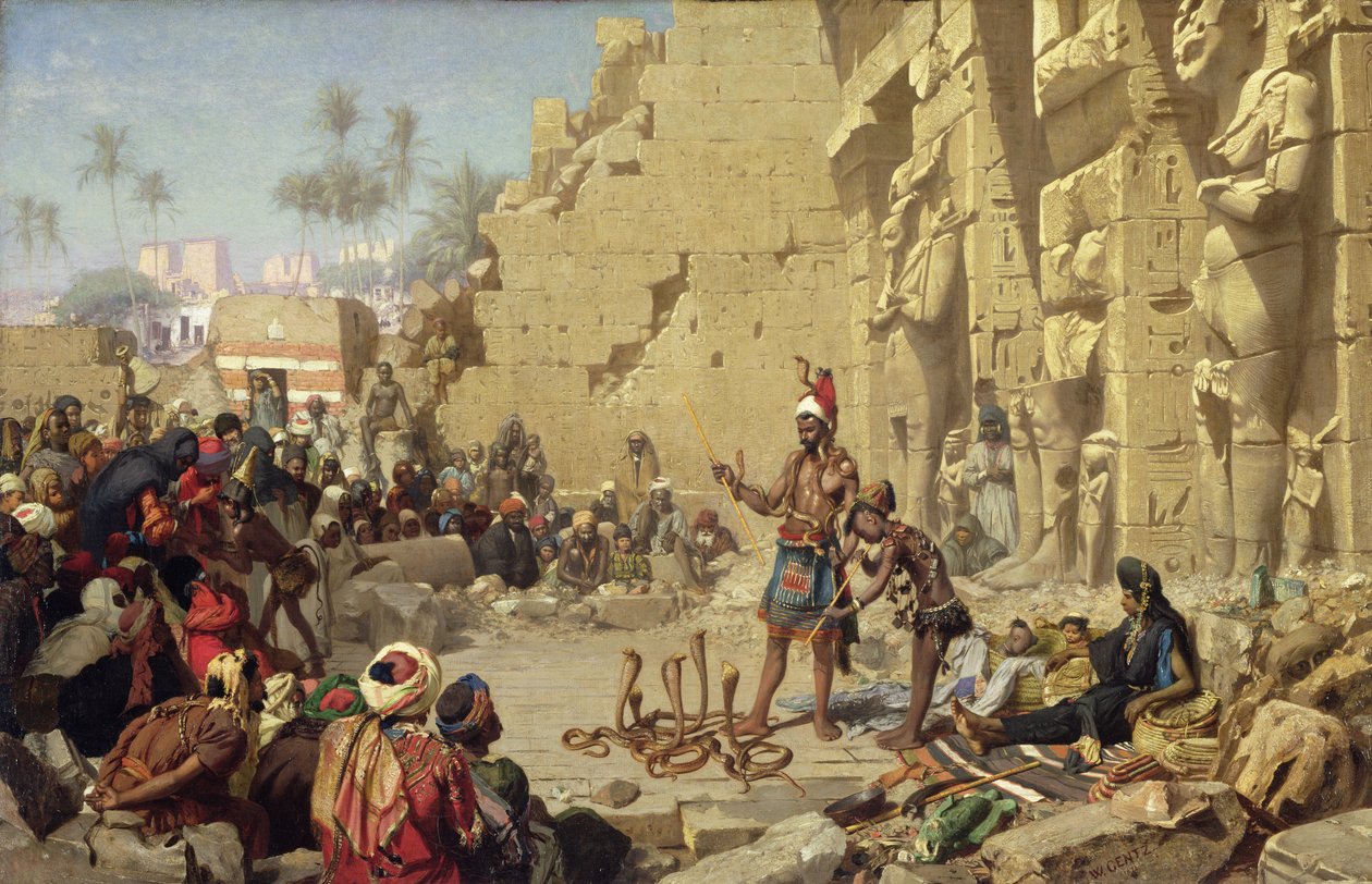 De slangenbezweerder, 1872 door Karl Wilhelm Gentz