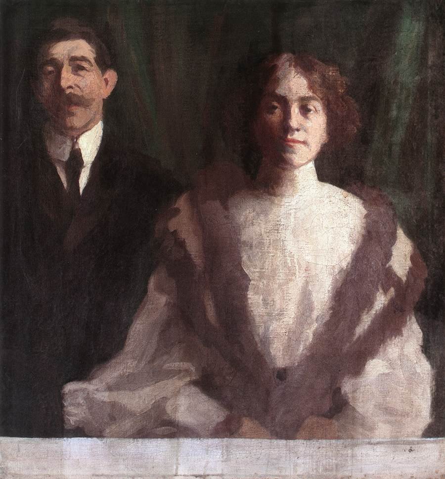 Cezar Herrer en zijn vrouw in Nagybanya door Károly Ferenczy