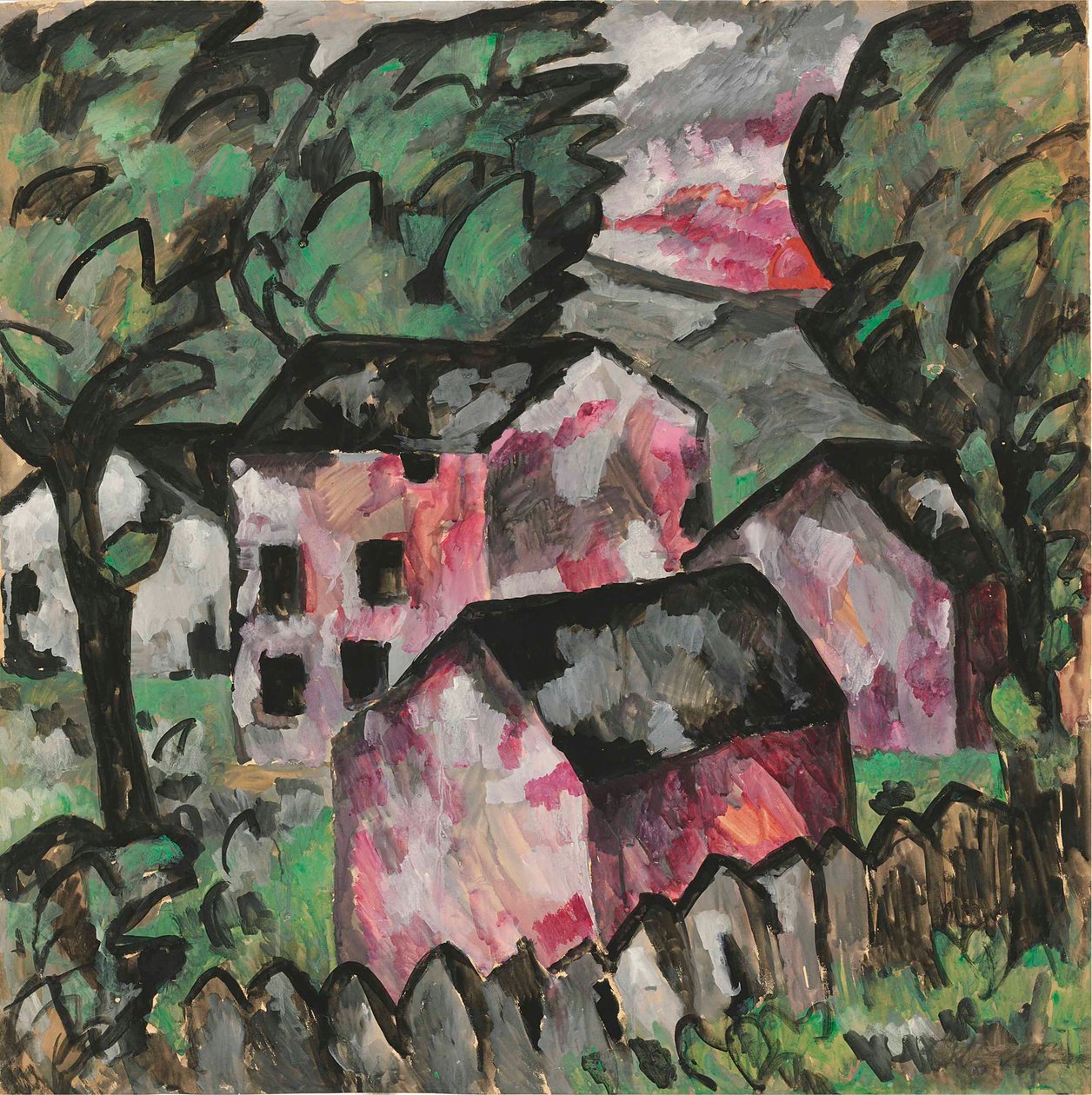 Landschap door Kazimir Severinovich Malevich