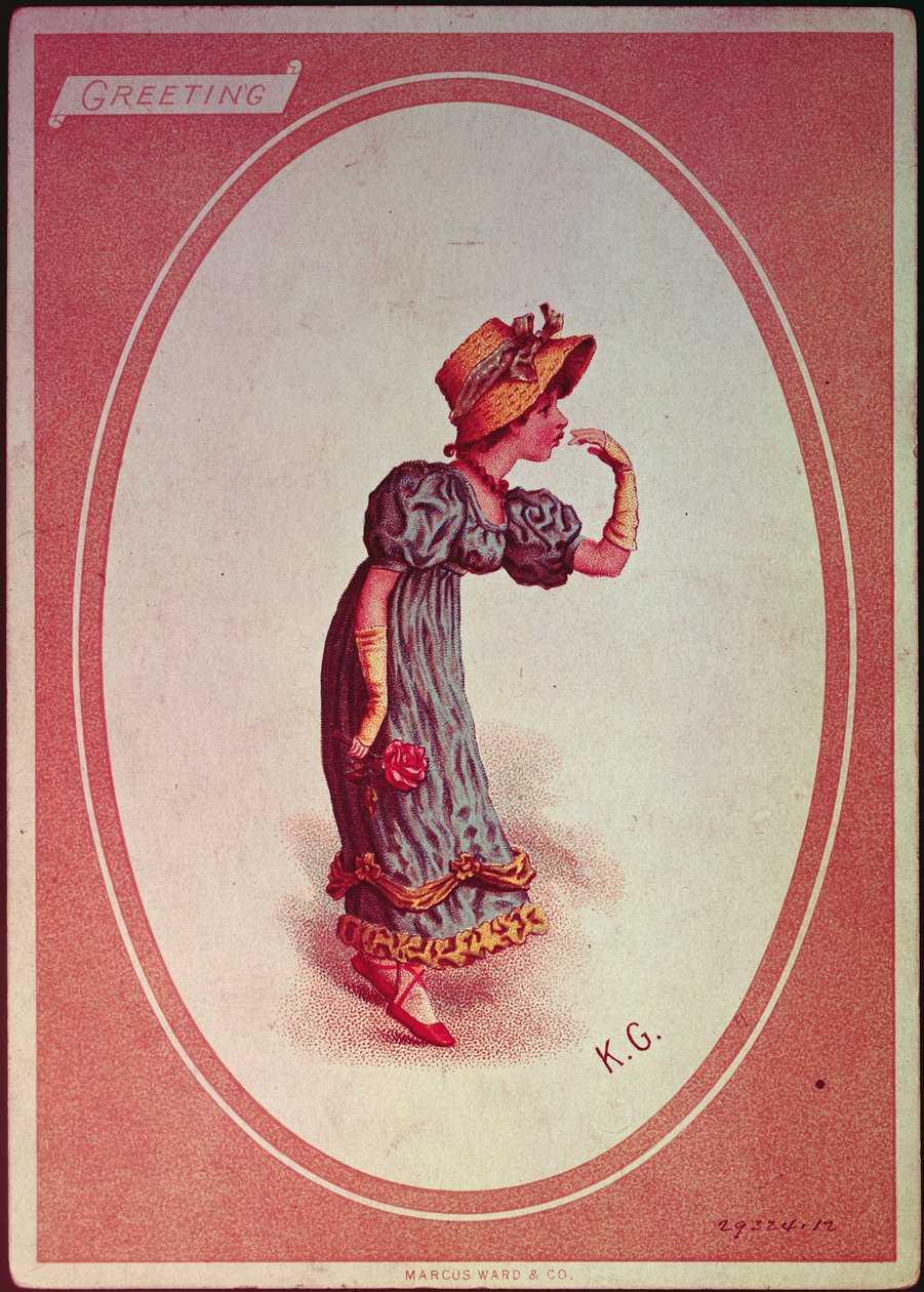 Meisje met een strohoed door Kate Greenaway
