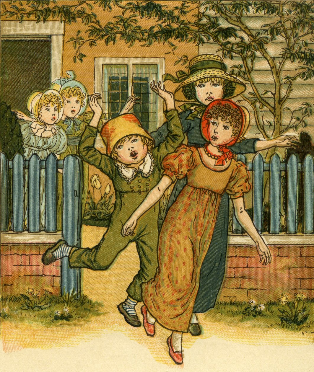 Meisjes en jongens komen door Kate Greenaway