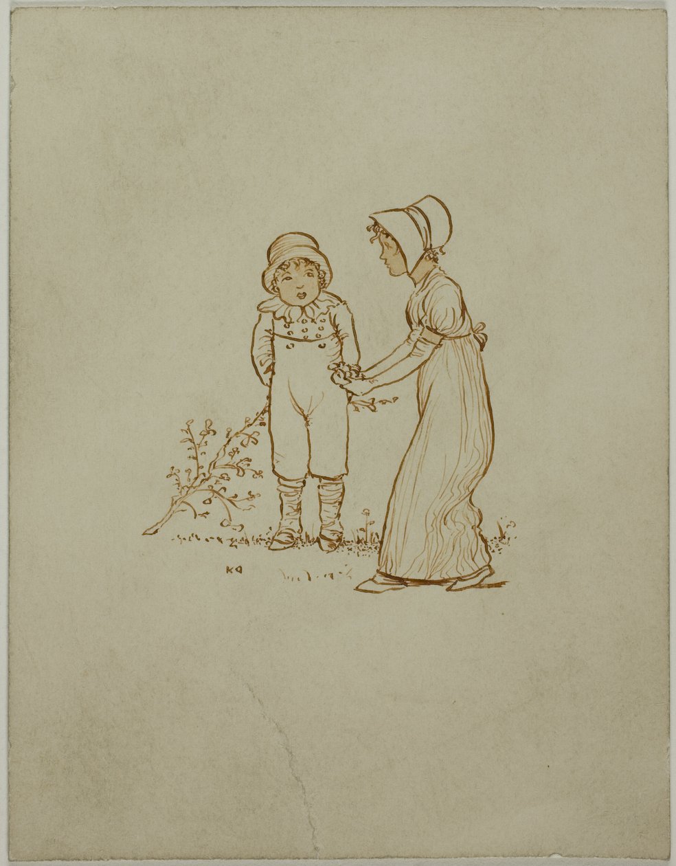 Kleine jongen en meisje door Kate Greenaway
