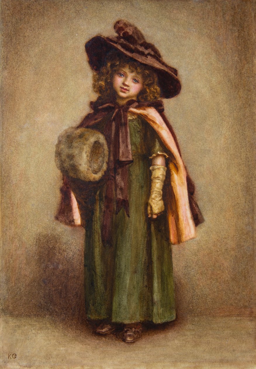 Klein meisje met mof door Kate Greenaway