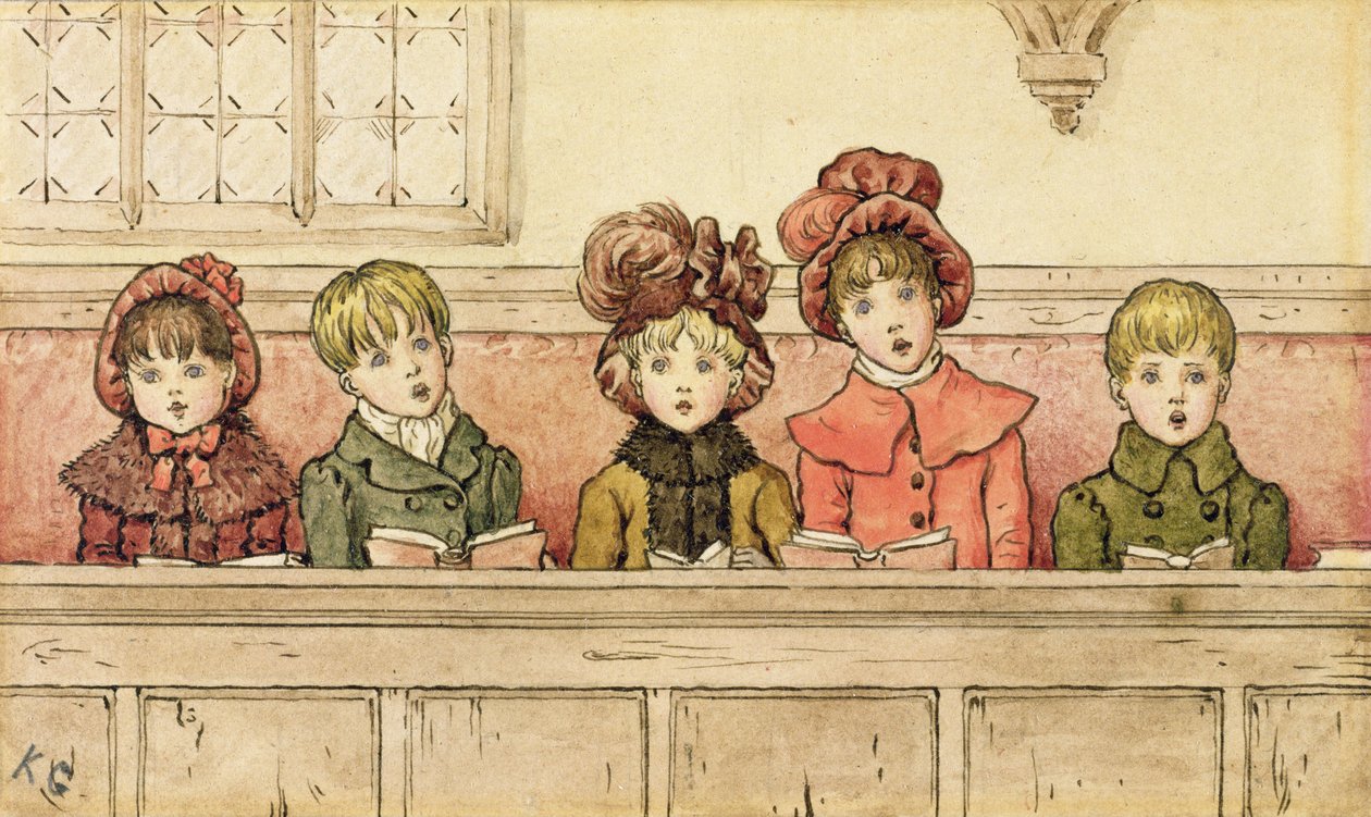 Zingen in de kerk door Kate Greenaway