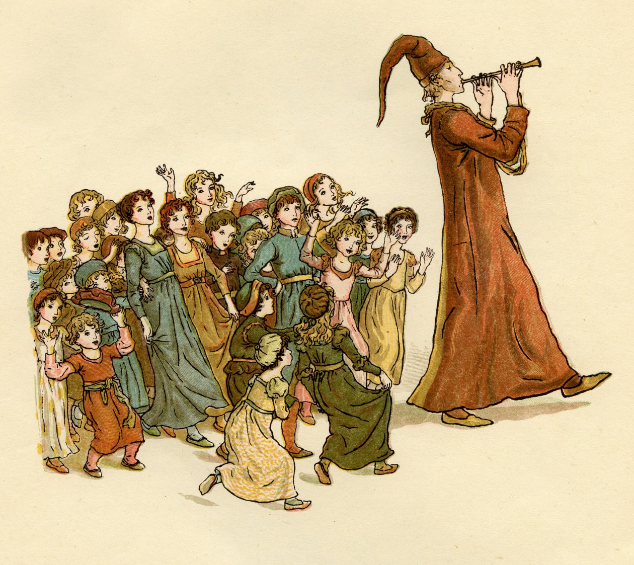 De Rattenvanger van Hamelen door Kate Greenaway