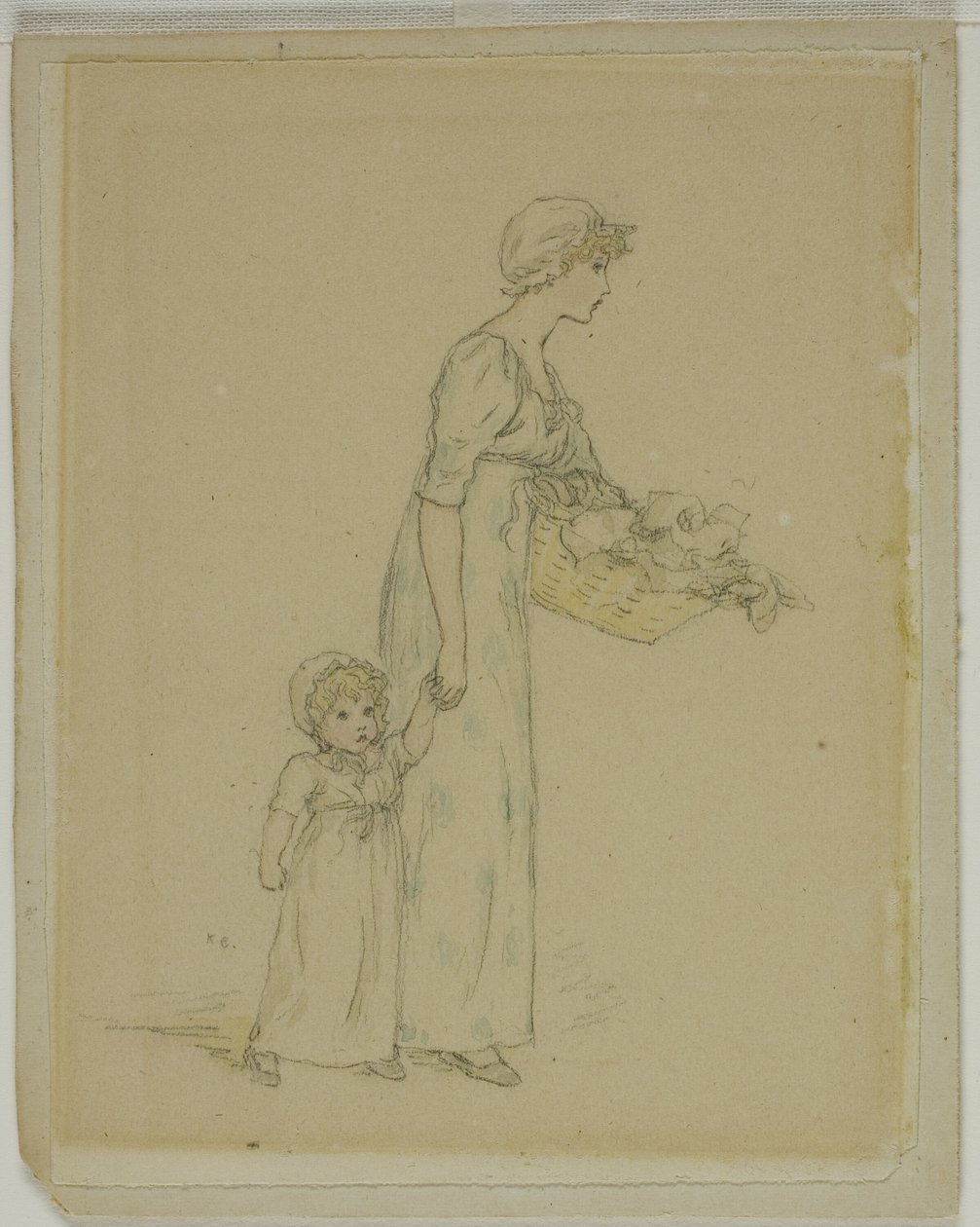 Vrouw met kind door Kate Greenaway