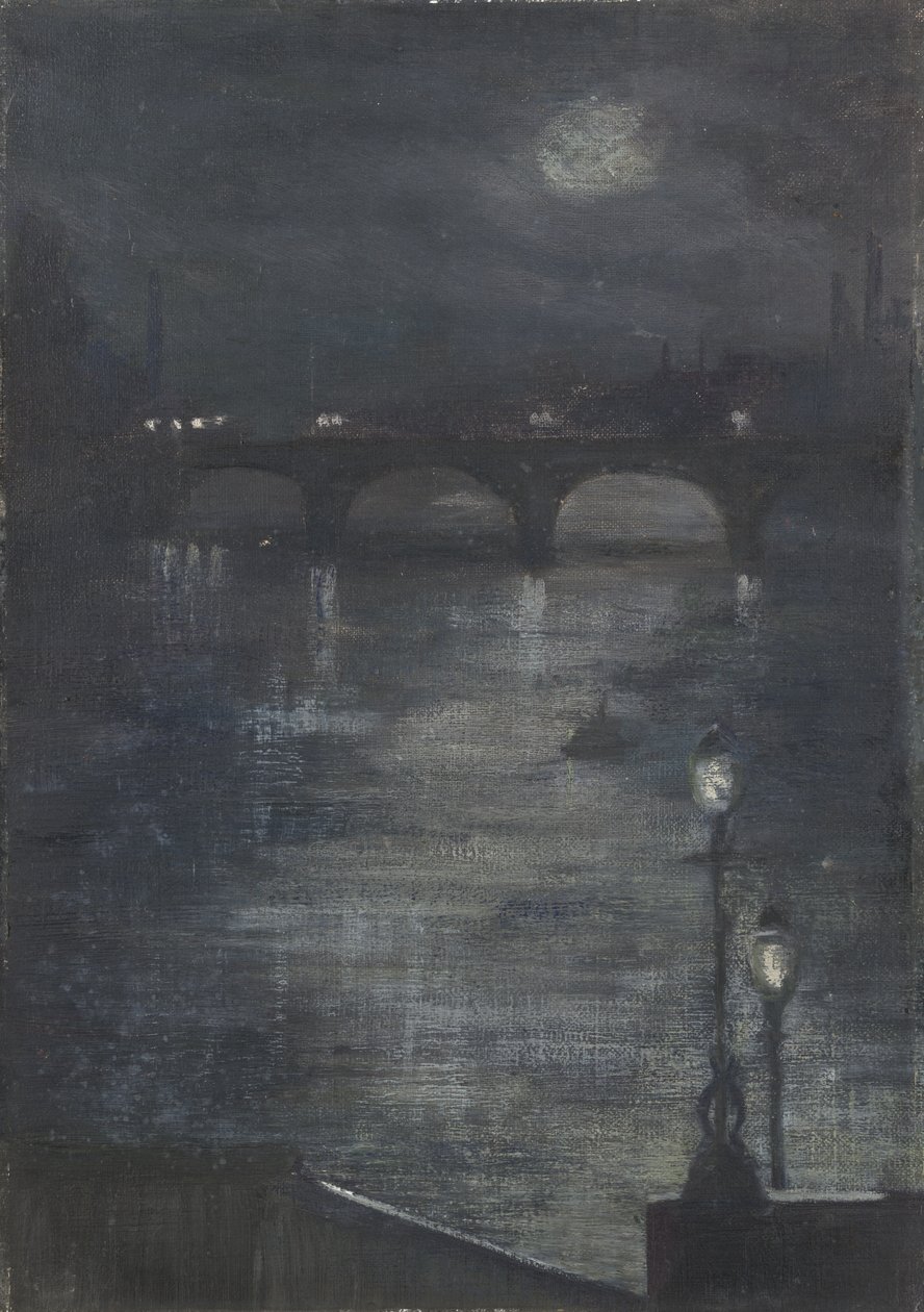 Maanlicht op de Theems, Londen door Katherine Sophie Dreier