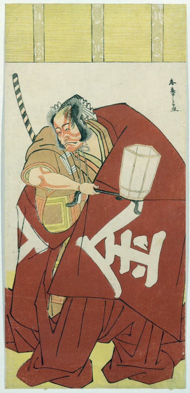 Danjuro in de rol van Sakatano Kintoki (kleur houtsnede) door Katsukawa Shuncho