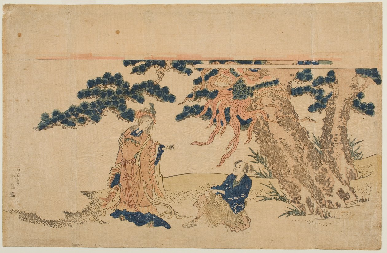 De Veerjas (Hagoromo) door Katsukawa Shunsen