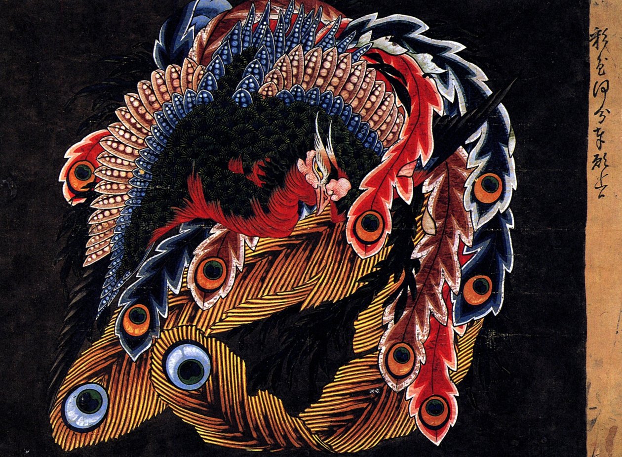 Plafond van de Ganshoin-tempel in Obuse door Katsushika Hokusai