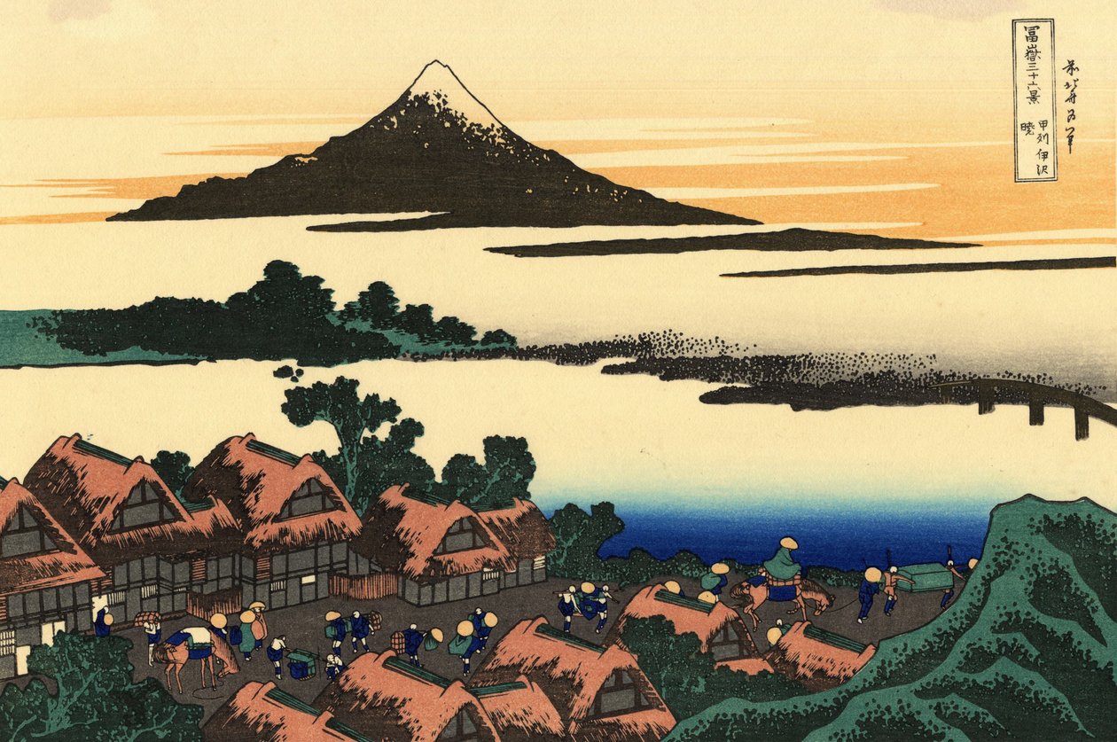 Dageraad in Isawa in de provincie Kai door Katsushika Hokusai