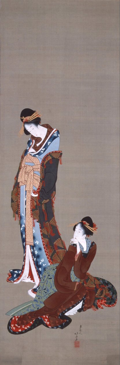 Twee schoonheden door Katsushika Hokusai