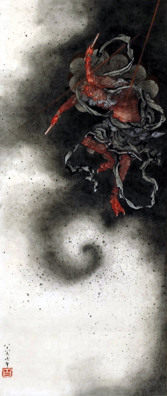 Dondergod door Katsushika Hokusai
