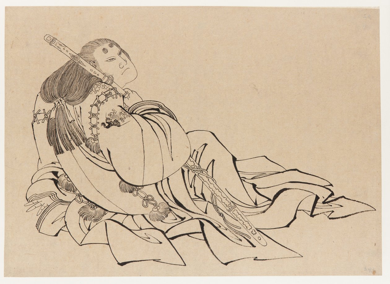 Een Hoveling door Katsushika Hokusai