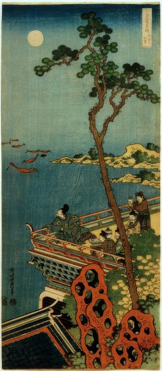 Abe no Nakamaro door Katsushika Hokusai