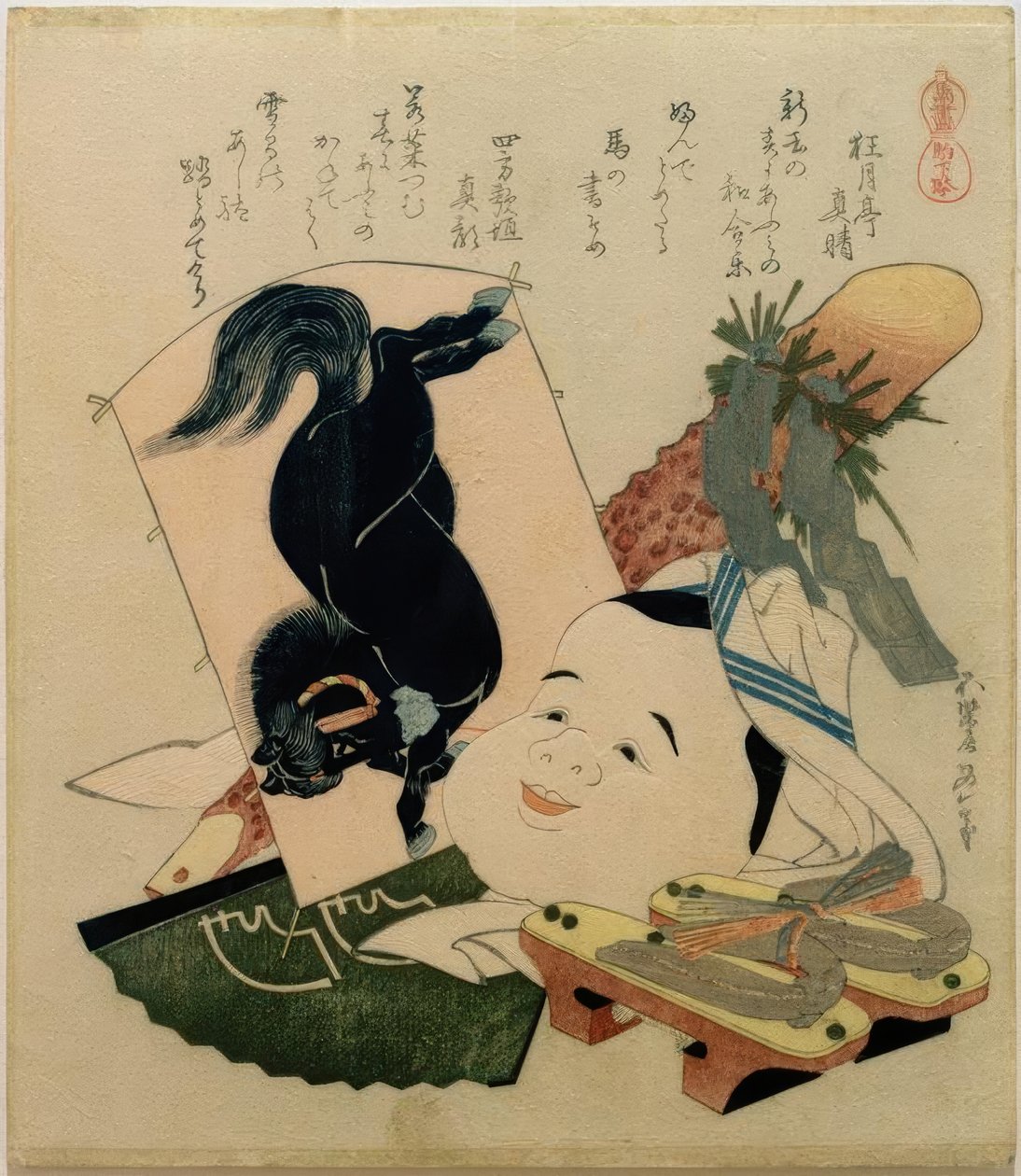 Komageta (Hoefsandalen) door Katsushika Hokusai