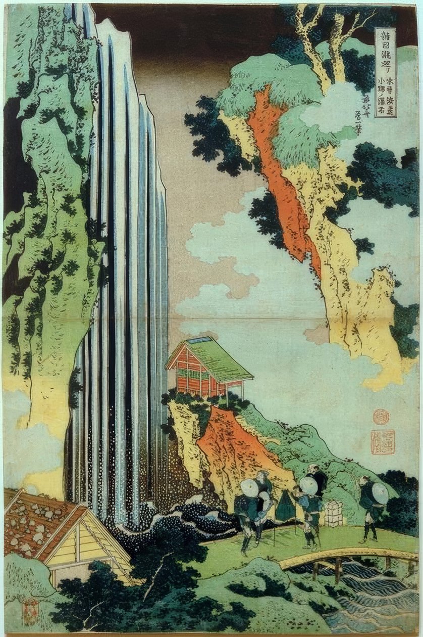 Ono-waterval door Katsushika Hokusai