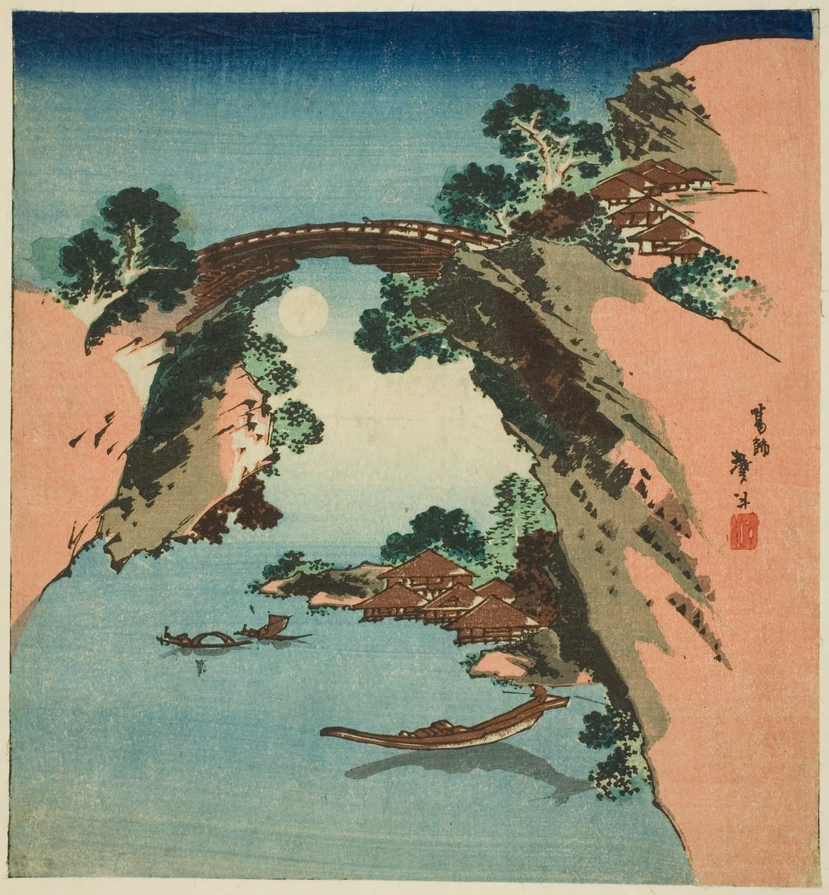 Apenbrug door Katsushika Taito II