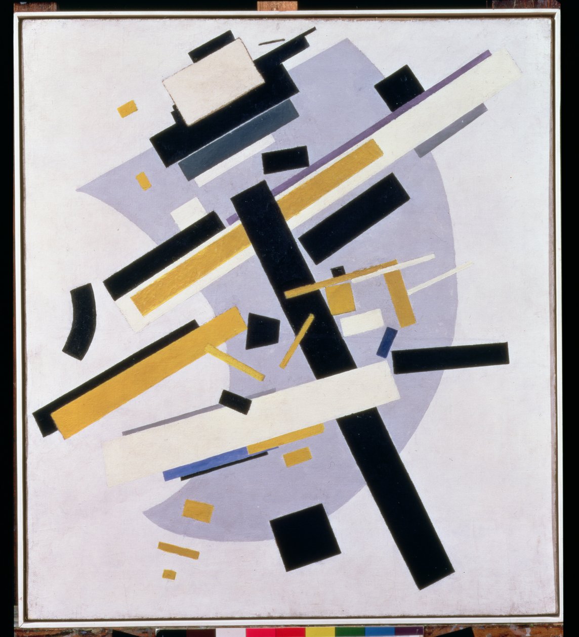 Supremus nr. 58 Dynamische compositie in geel en zwart, 1916 door Kazimir Severinovich Malevich