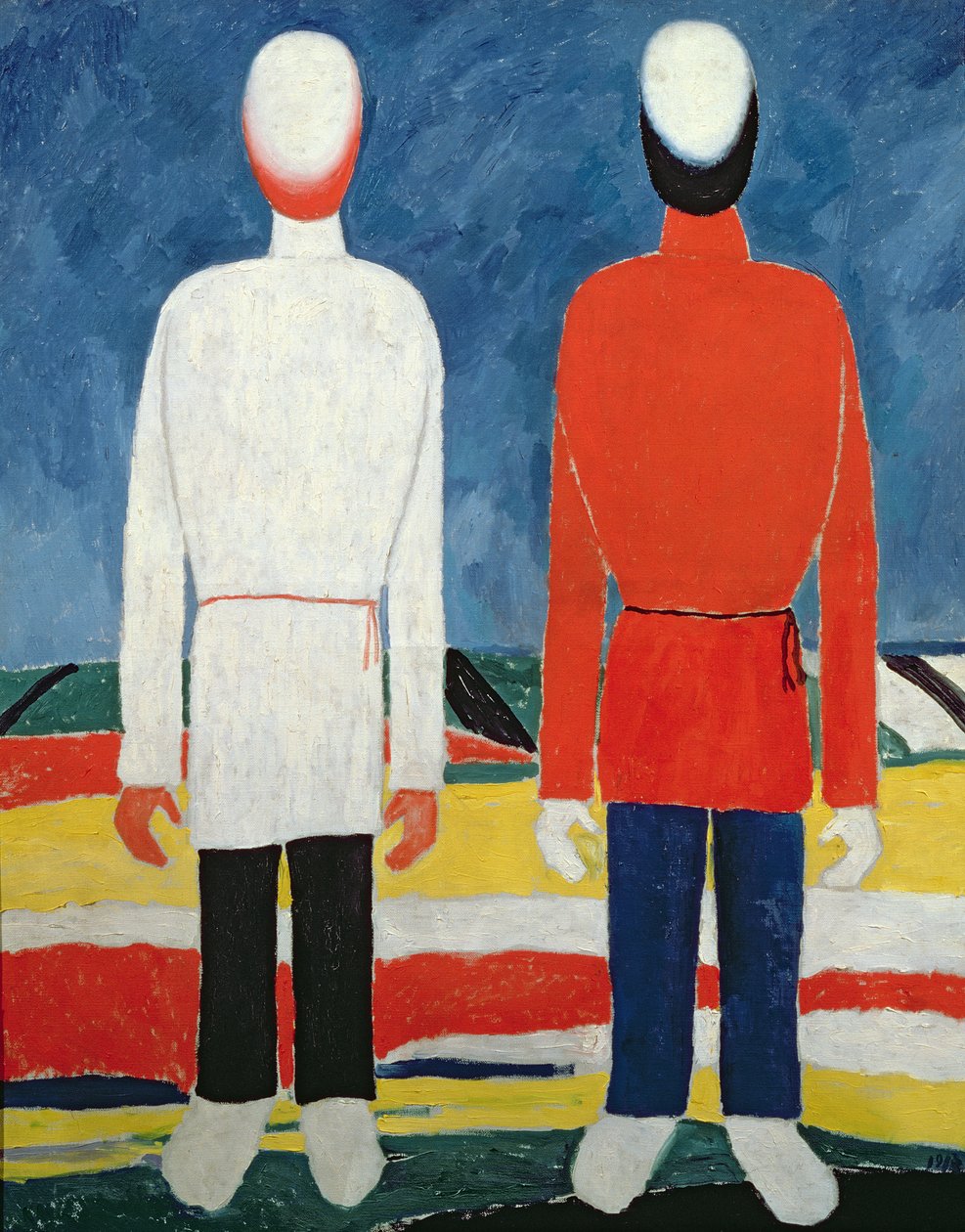 Twee Mannelijke Figuren, 1928-32 door Kazimir Severinovich Malevich