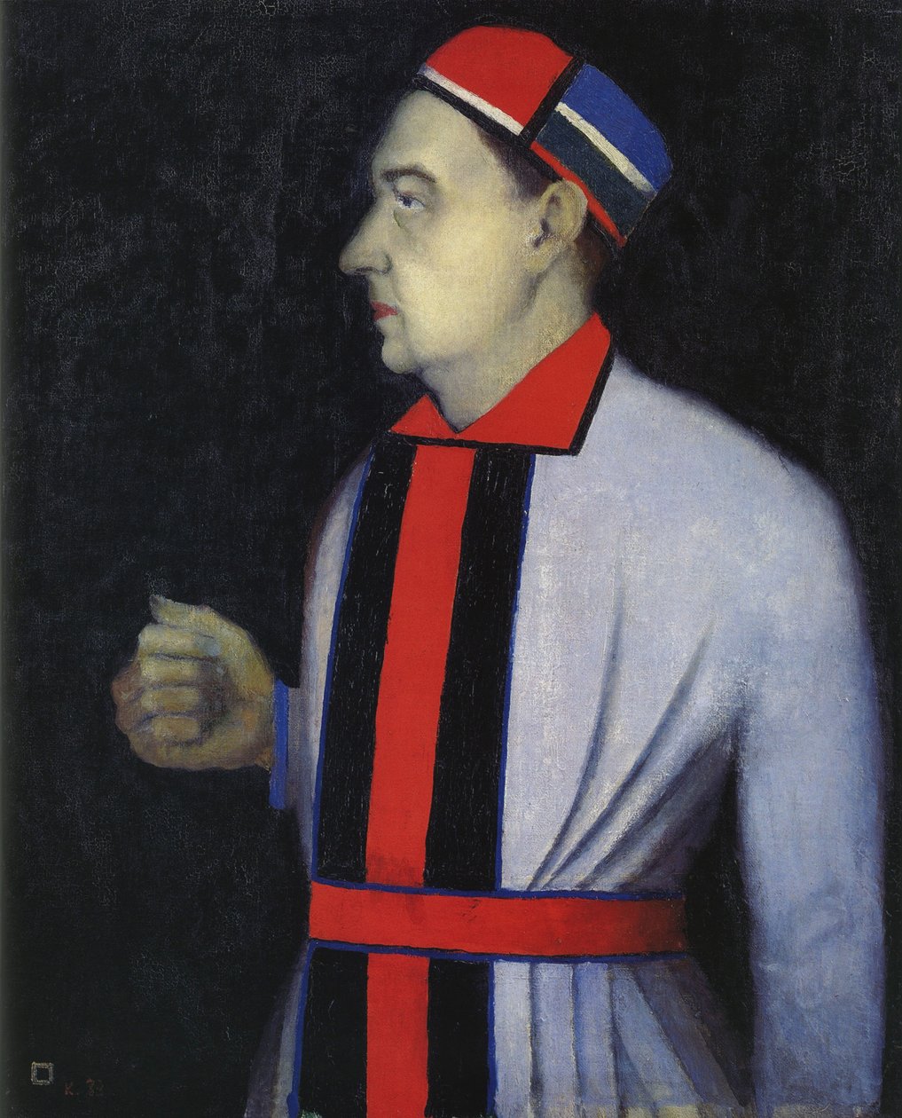 Portret van Nikolai Punin, 1933 door Kazimir Severinovich Malevich