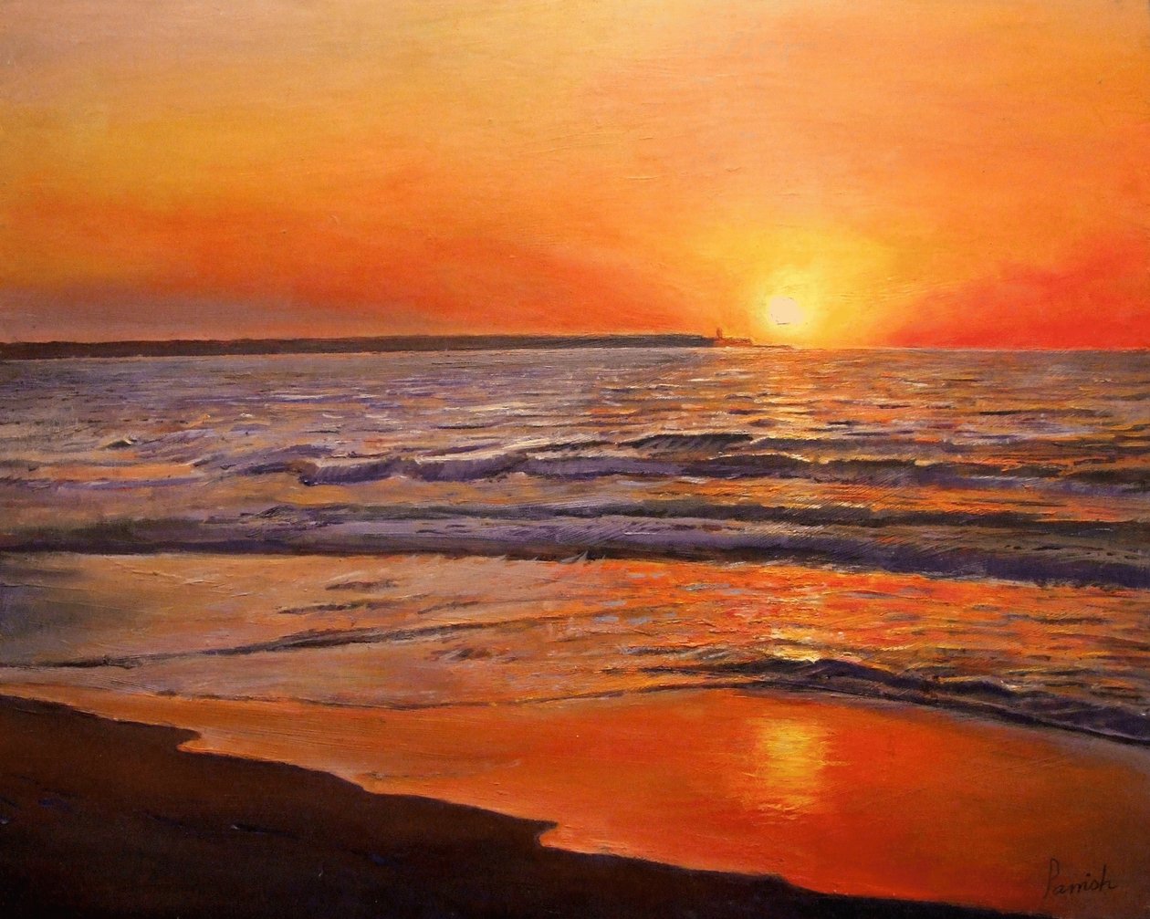 Zonsondergang en Rust, 2008 door Kevin Guild of Railway Artist Parrish