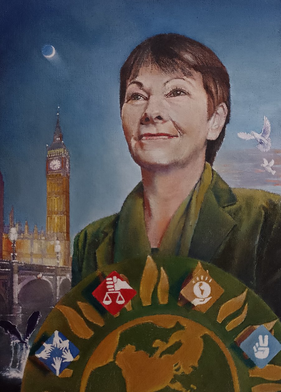 Caroline bij Westminster (Groene Partij), 2022 door Kevin Parrish