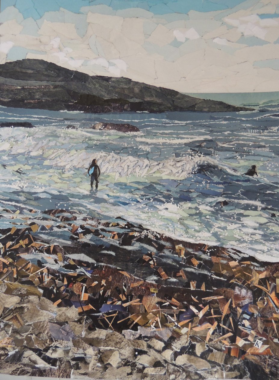 Bodyboarders - Wembury door Kirstie Adamson