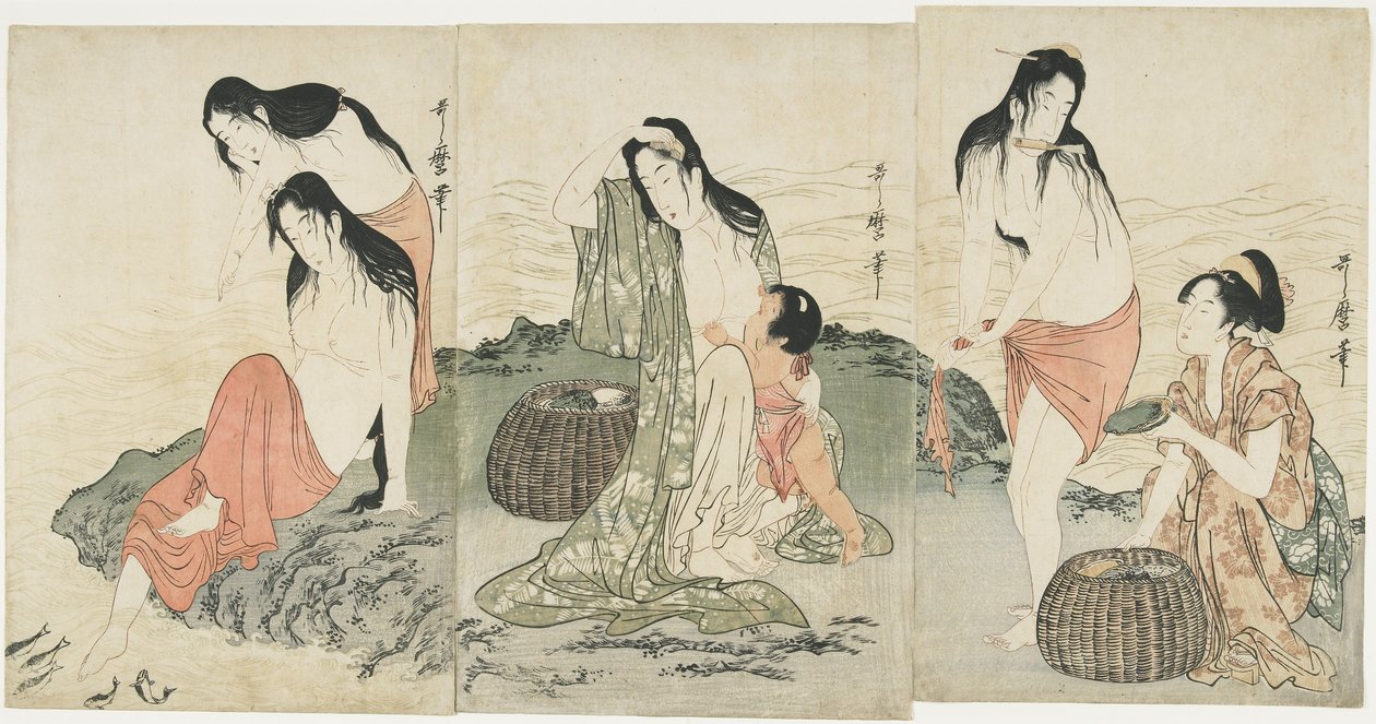 Abalone-duikers, 1797-1798 door Kitagawa Utamaro