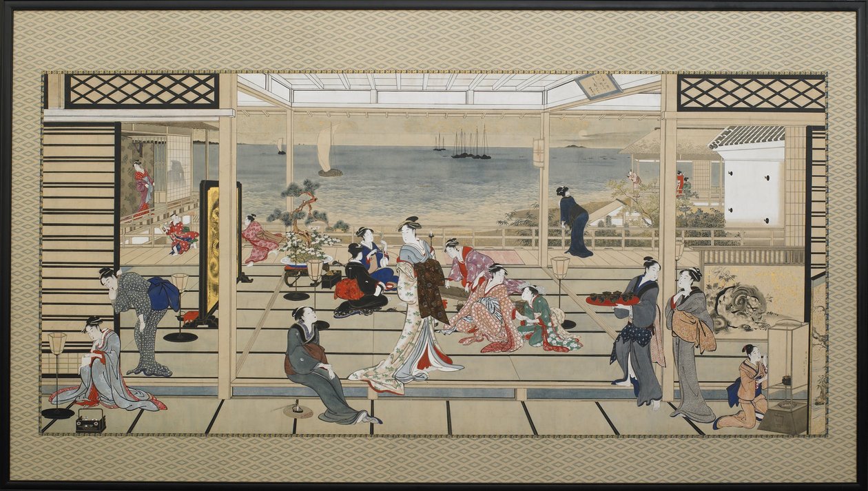 Maanlichtfeest in Dozo Sagami door Kitagawa Utamaro