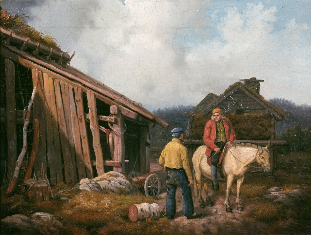 Man op paard door Knud Bergslien