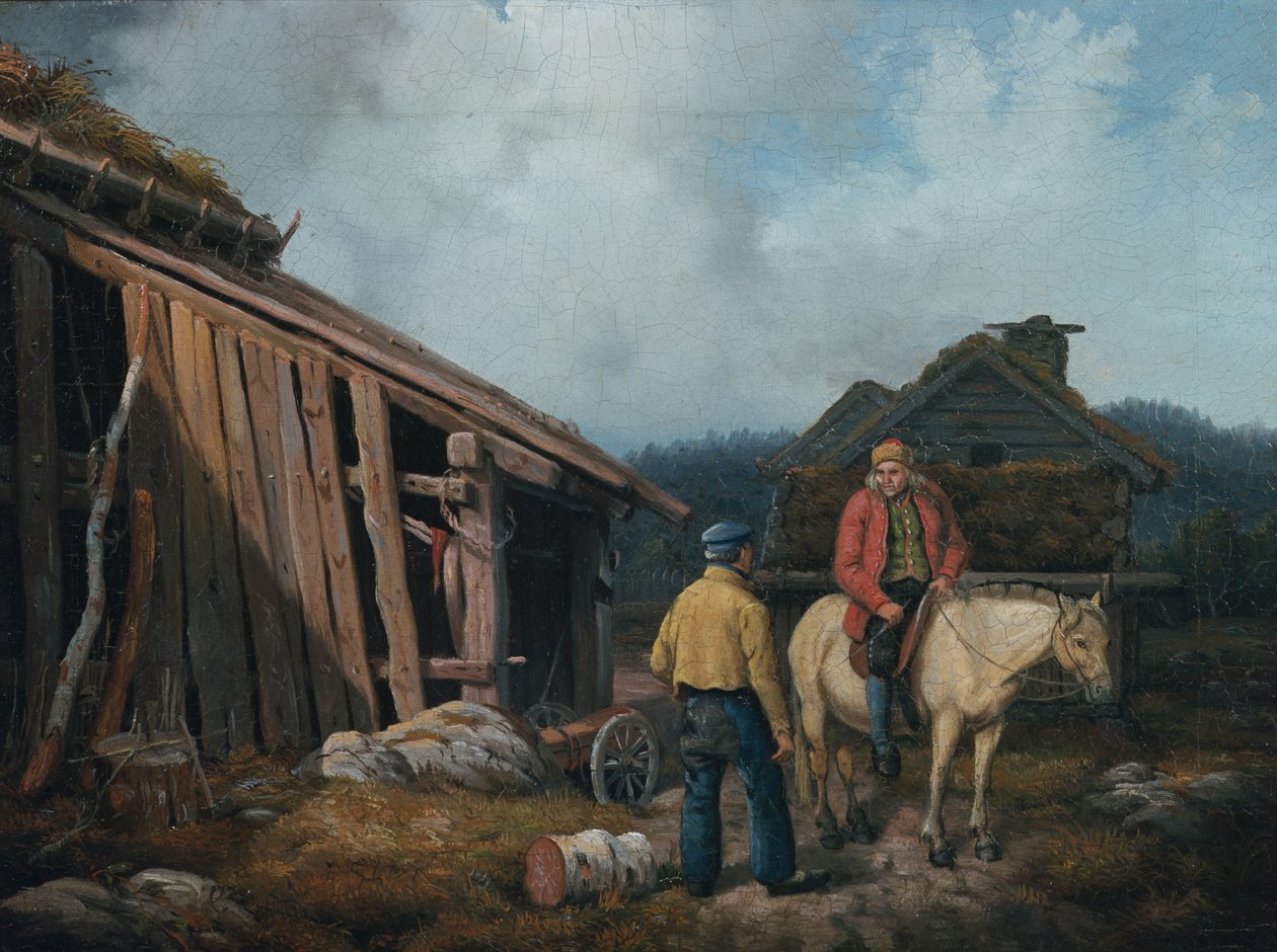 Man op een paard door Knud Bergslien