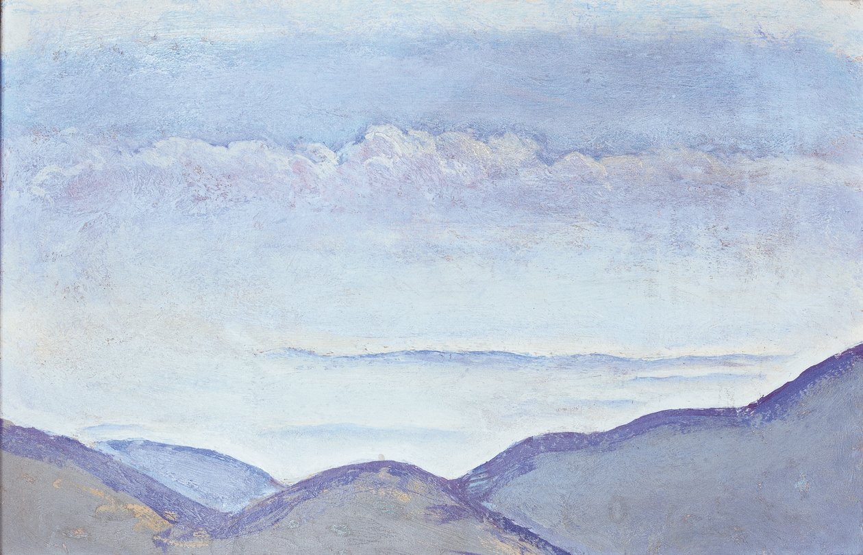 Berge - Bergen ... (olieverf op karton) door Koloman Moser