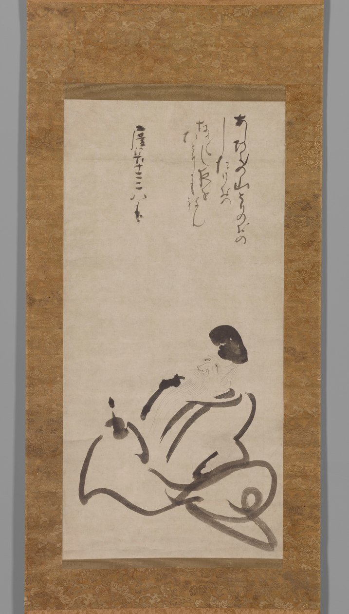 De dichter Hitomaro door Konoe Nobutada