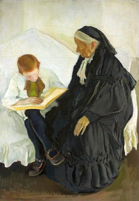 Oma en kleinzoon door Konrad Krzyzanowski