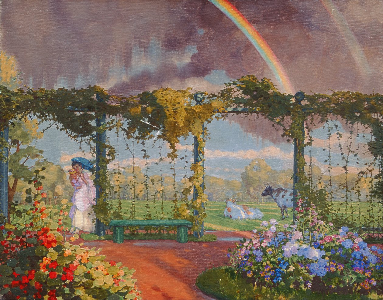 Landschap met een Regenboog, 1915 door Konstantin Andreevic Somov