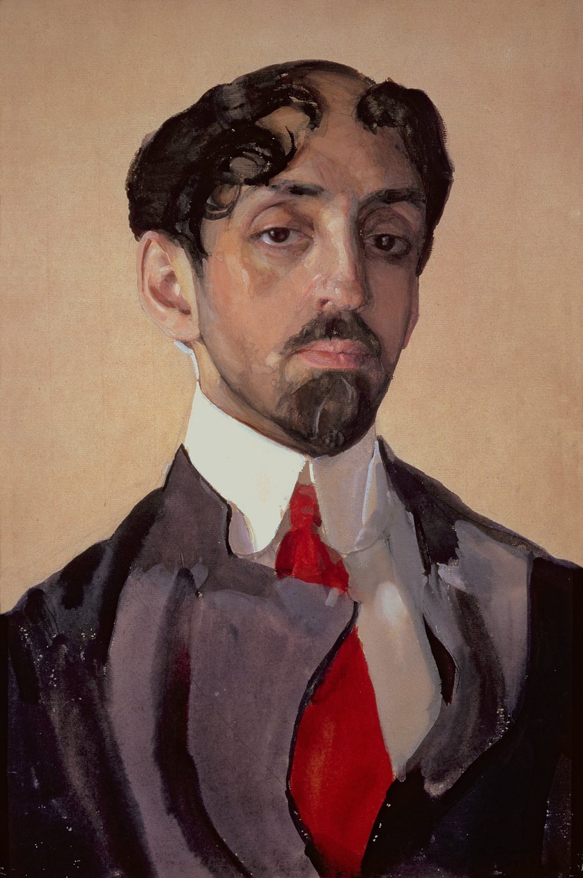 Portret van Mikhail Kuzmin (1875-1936), 1909 door Konstantin Andreevic Somov
