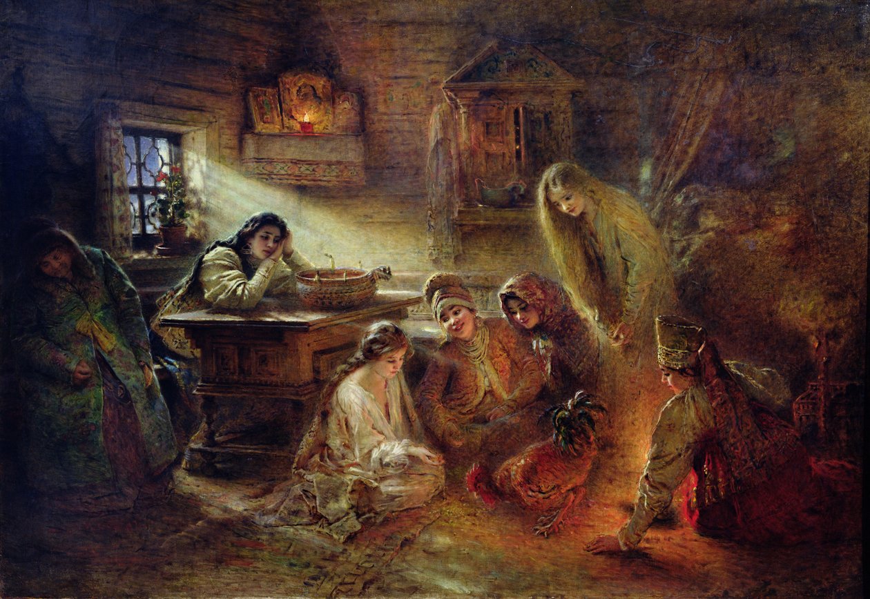 Kerstmis waarzeggerij door Konstantin Egorovich Makovsky