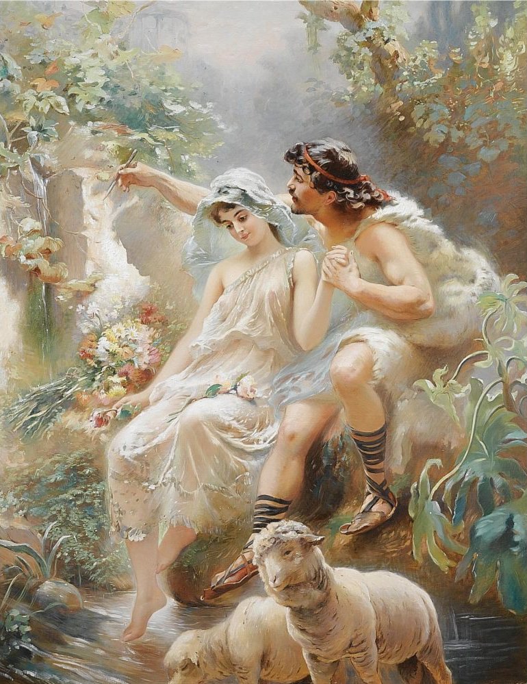 Allegorische scène door Konstantin Egorovich Makovsky