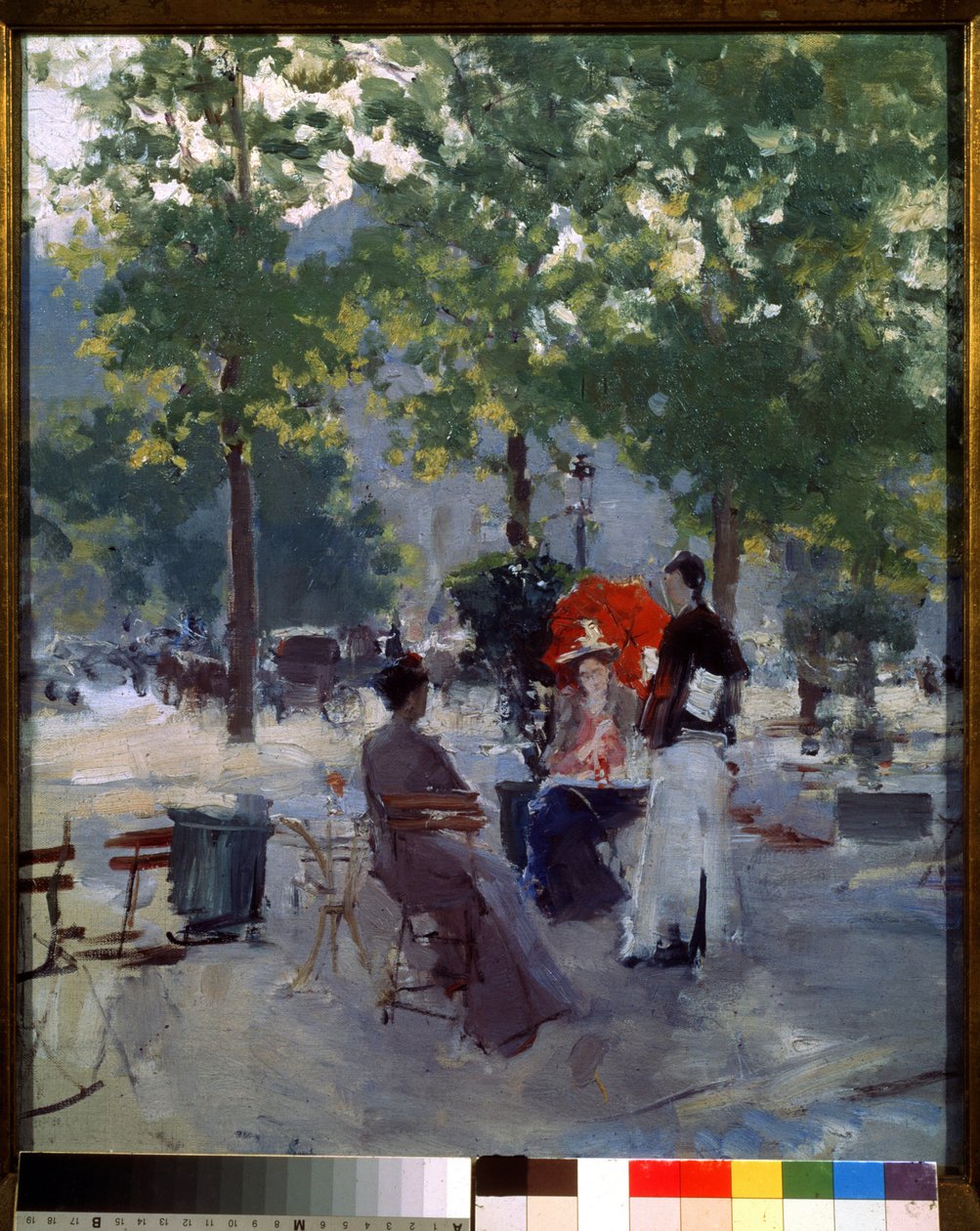 Café in Parijs door Konstantin Alekseevich Korovin